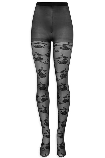 Floral Knit Tights - Black | For Love and Lemons