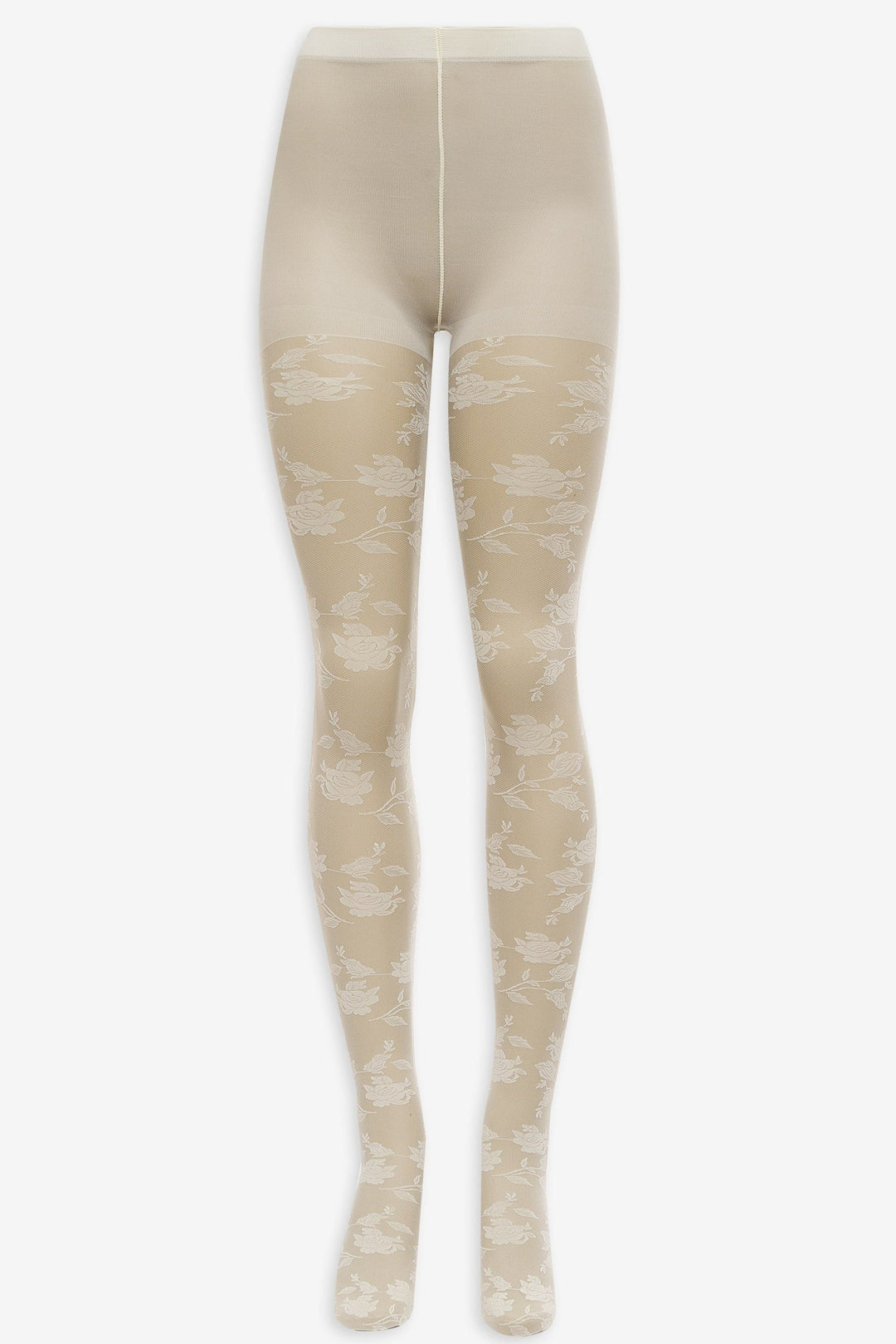 Floral Knit Tights - White | For Love and Lemons