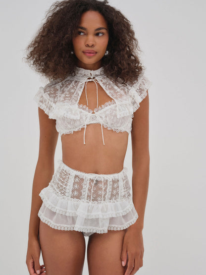 Layer Cake Chiffon Collar - White | For Love and Lemons
