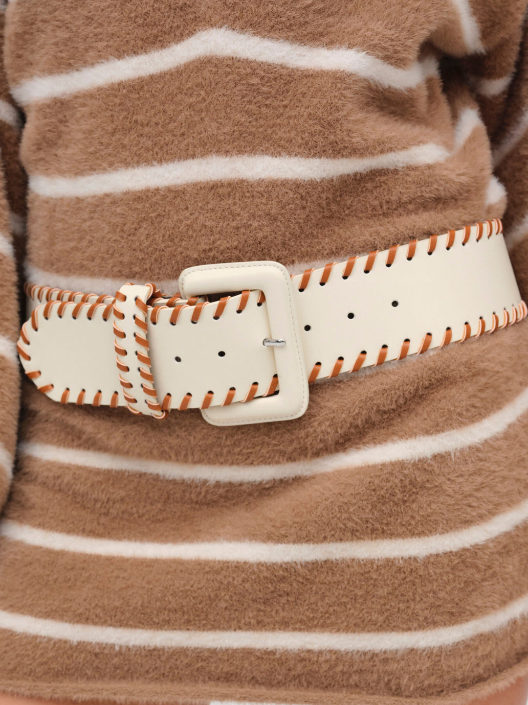 Wide Stitch Belt - Cream | For Love and Lemons