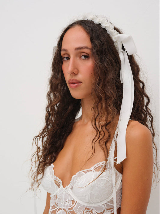Addison Flower Crown - White | For Love and Lemons