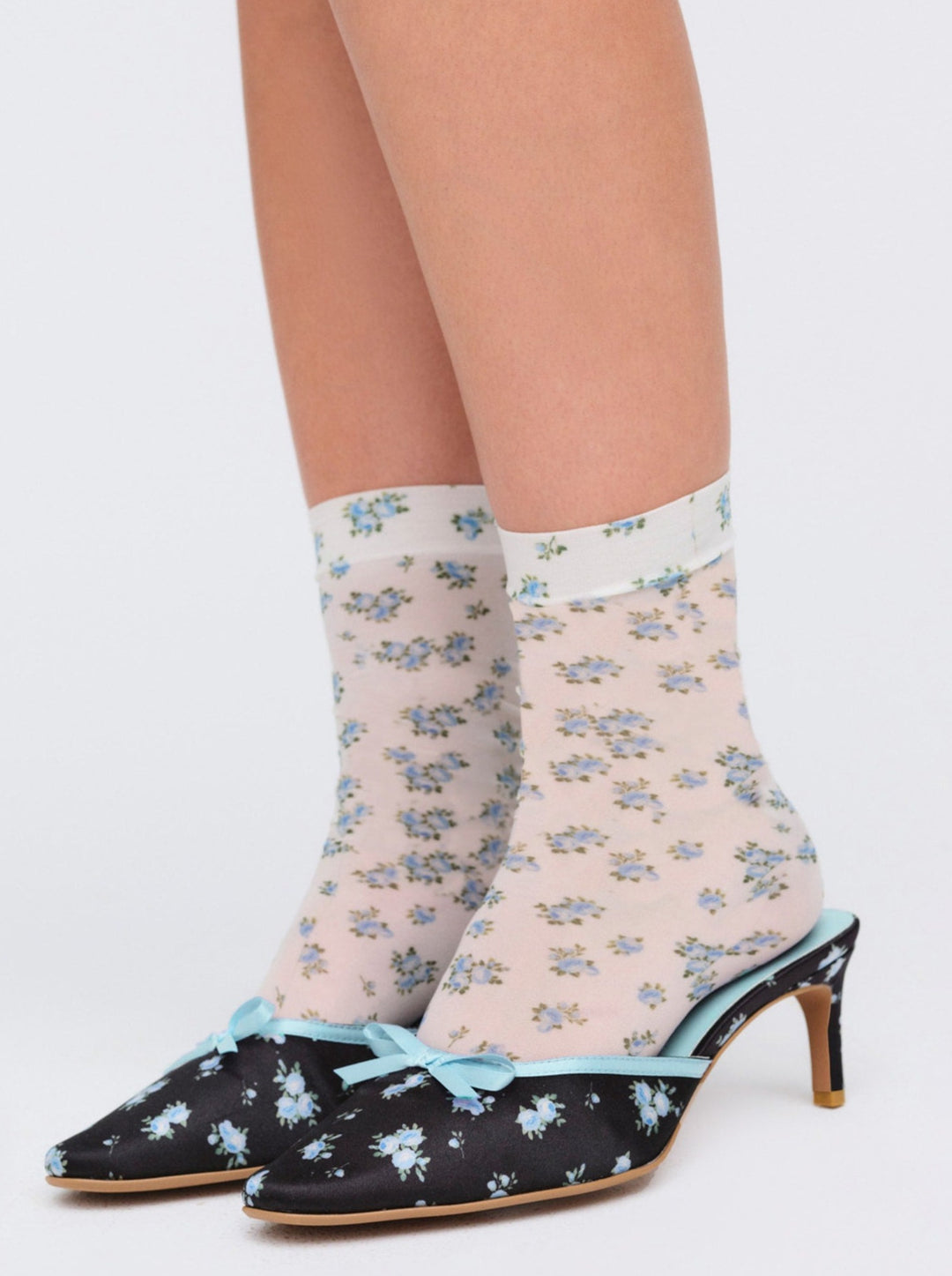 Floral Socks - Blue | For Love and Lemons