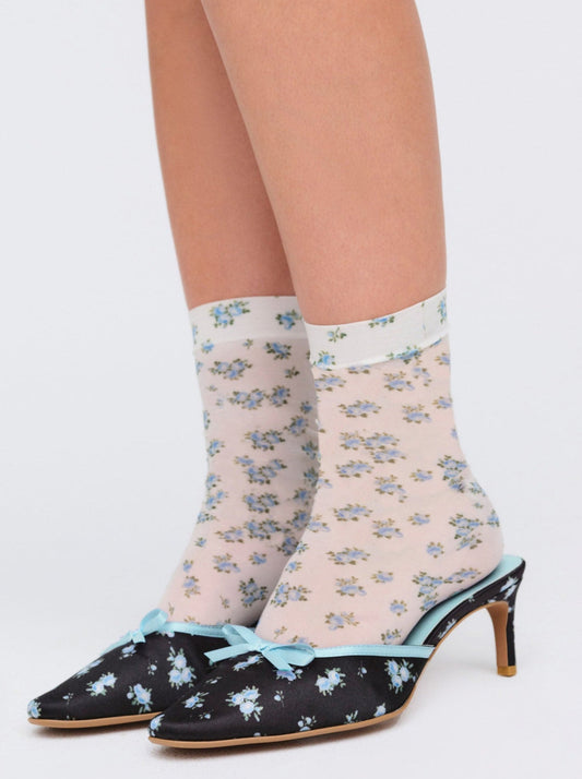 Floral Socks - Blue | For Love and Lemons