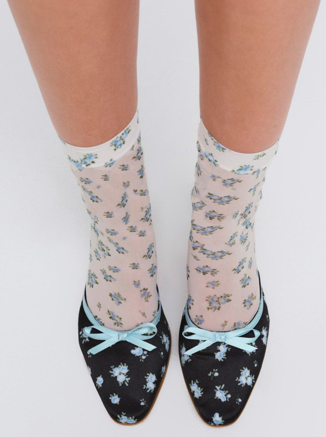 Floral Socks - Blue | For Love and Lemons