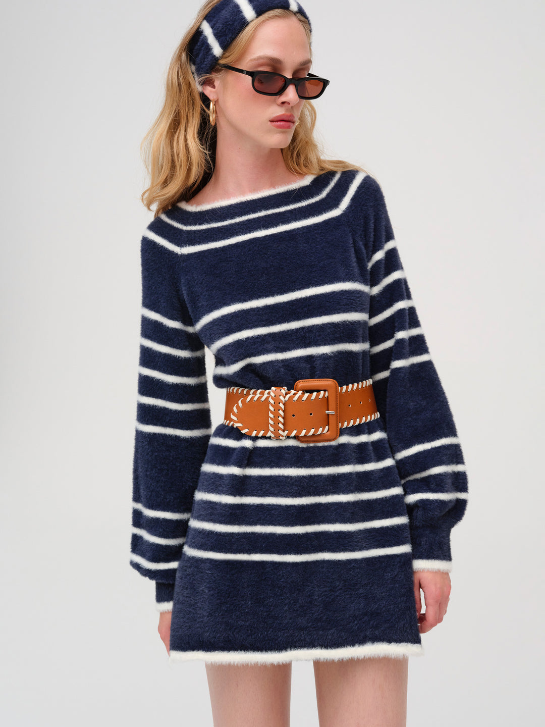 Wide Stitch Belt - Brown | For Love and Lemons