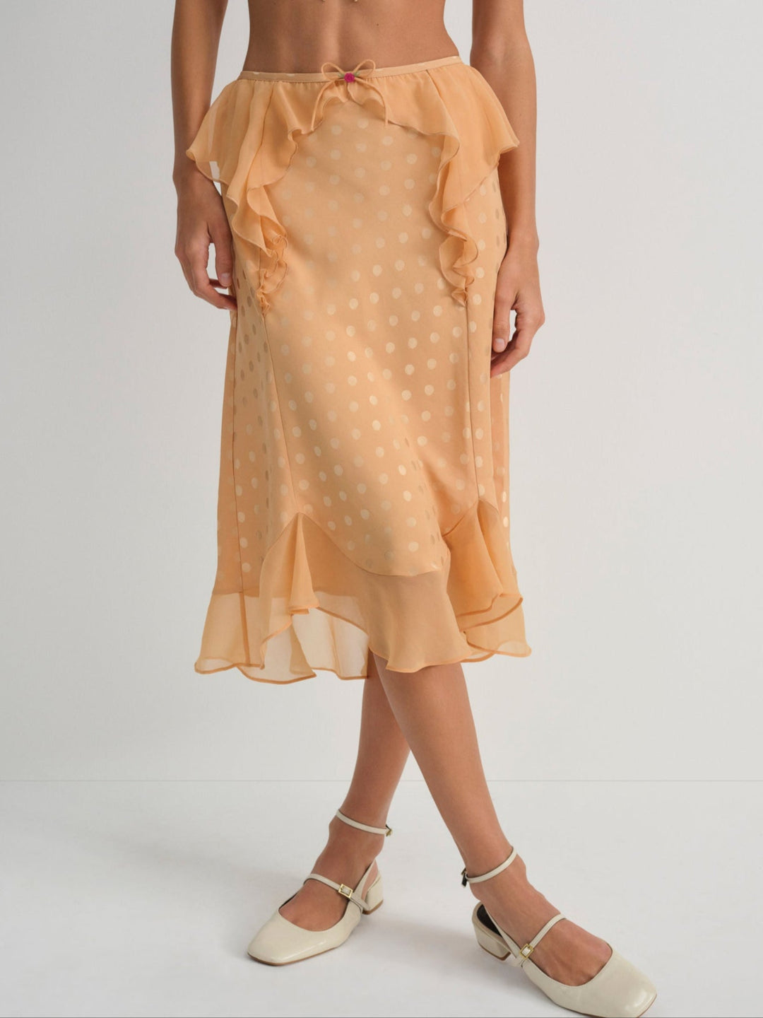 Glimmer Rosebud Midi Skirt - Rose Gold | For Love and Lemons