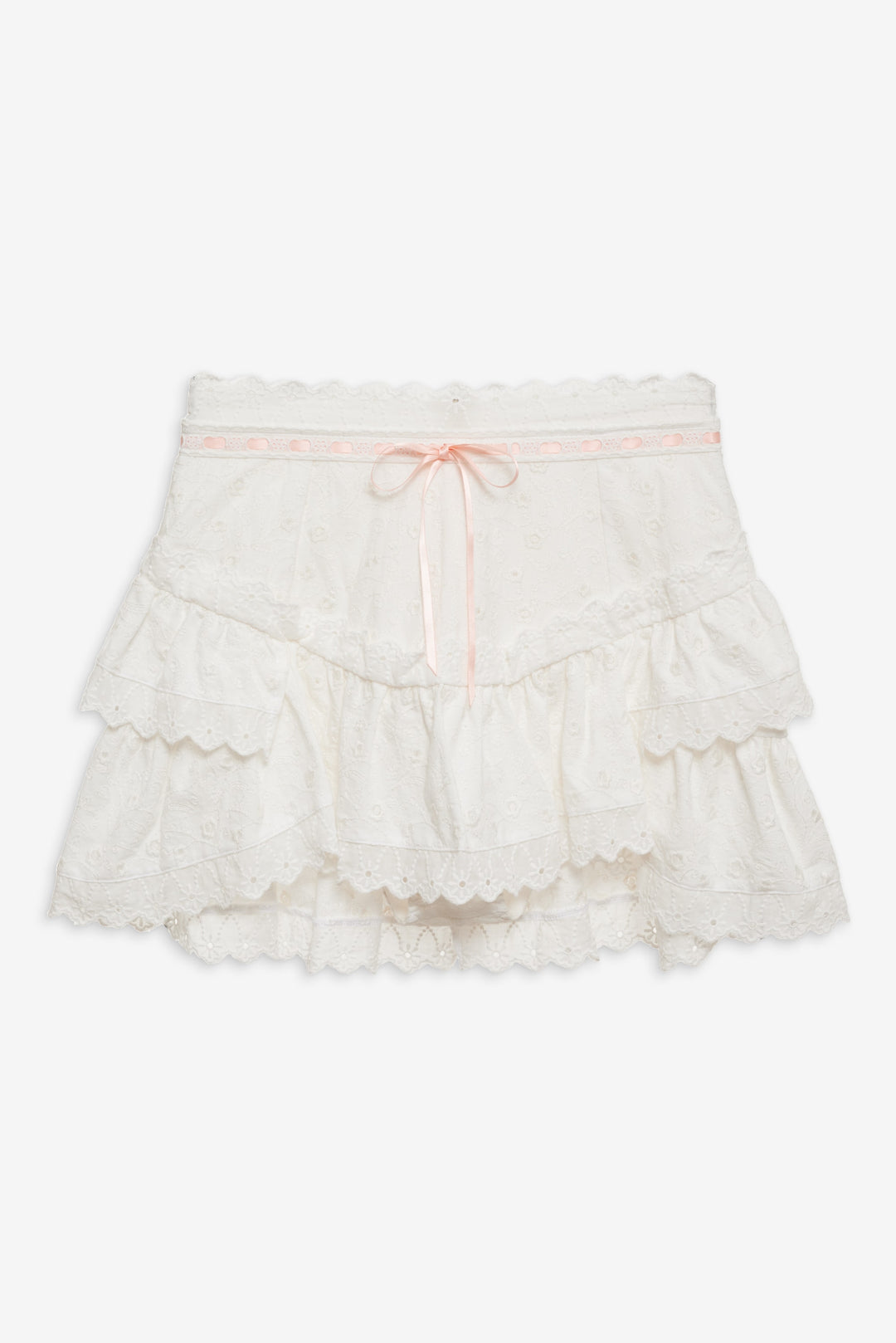 Summer Swirl Eyelet Mini Skirt - White | For Love and Lemons