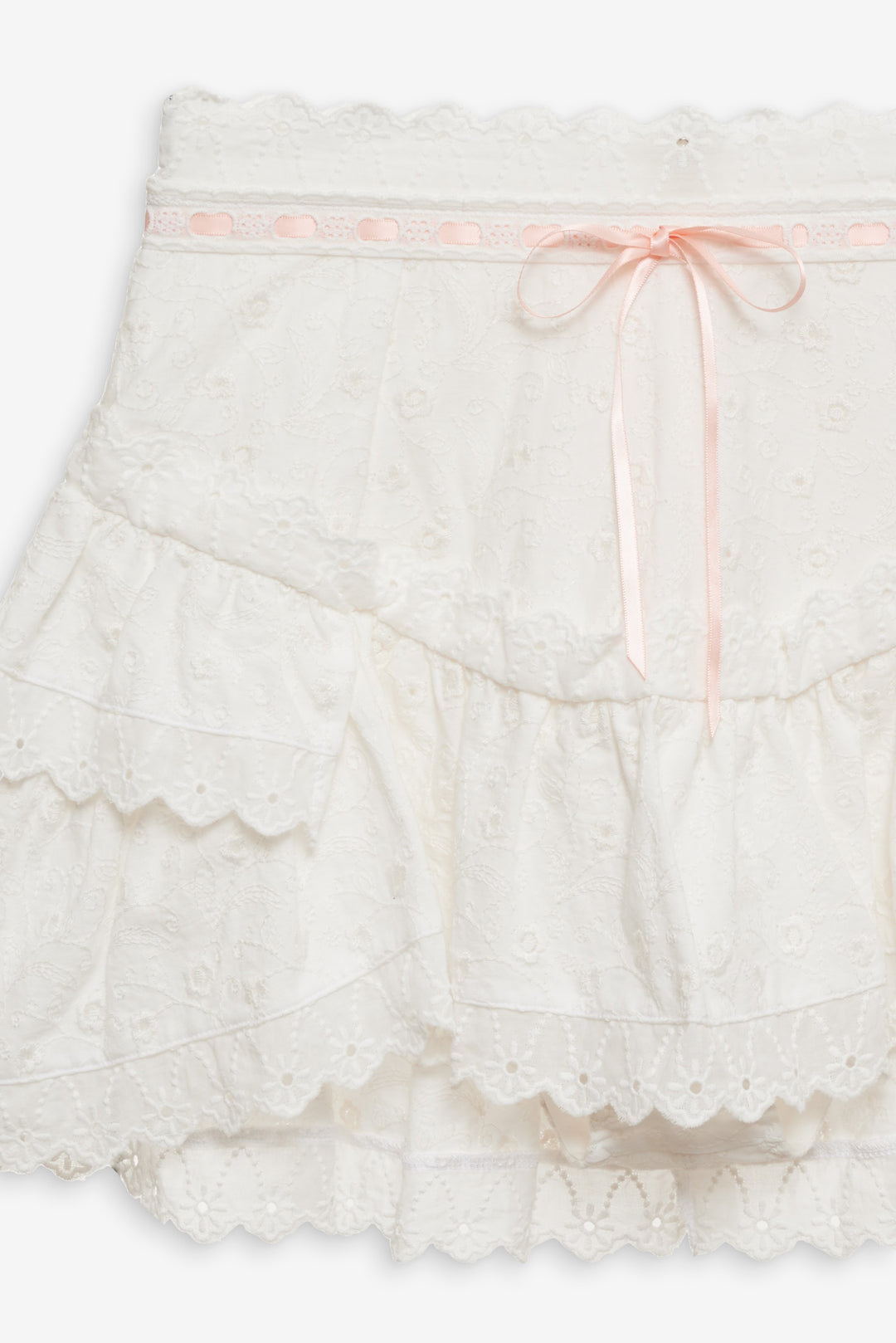 Summer Swirl Eyelet Mini Skirt - White | For Love and Lemons
