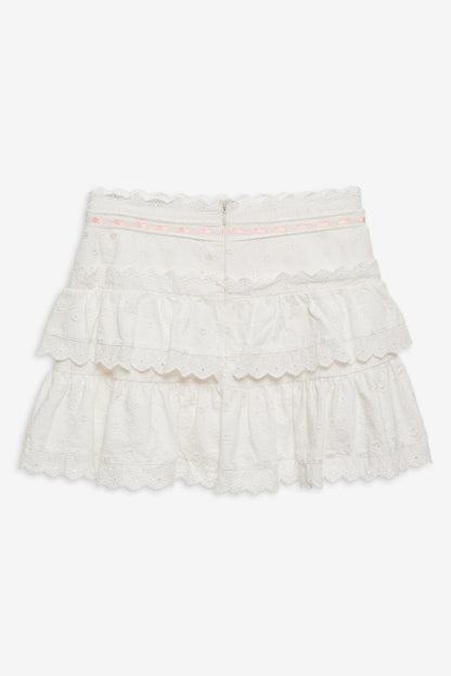Summer Swirl Eyelet Mini Skirt - White | For Love and Lemons