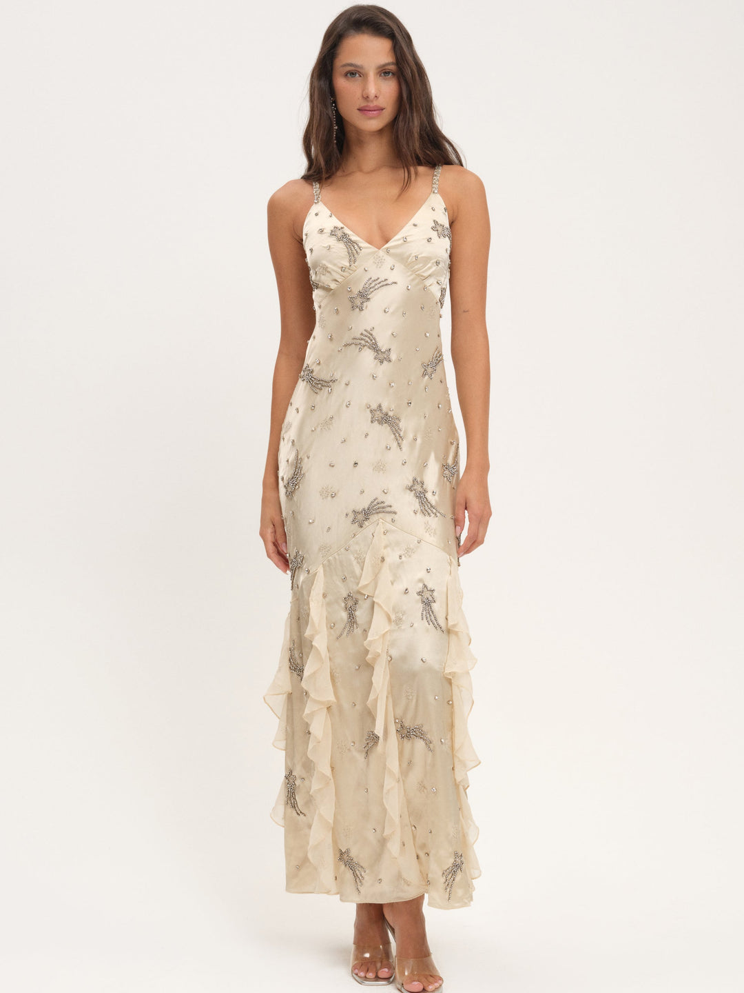 Elea Beaded Maxi Dress - Cream | For Love and Lemons