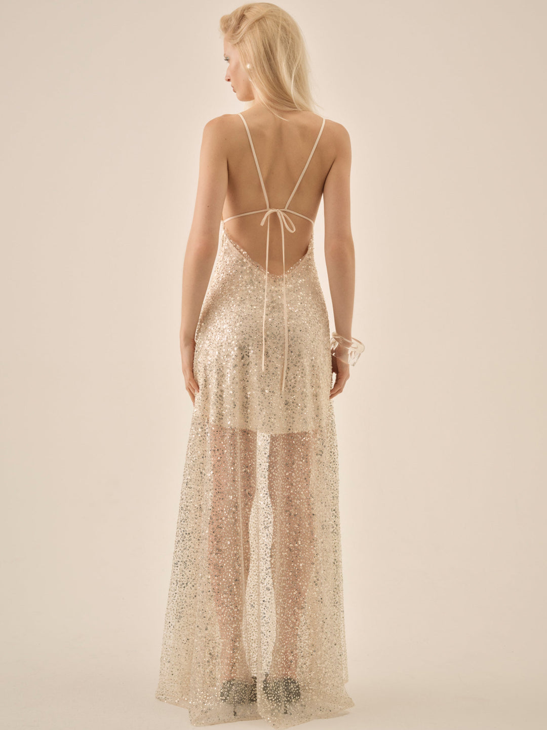 Clara Crystals Maxi Dress - Silver | For Love and Lemons
