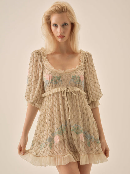 Spellbound Rose Mini Dress - Pale Pink | For Love and Lemons