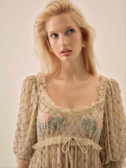 Spellbound Rose Mini Dress - Pale Pink | For Love and Lemons