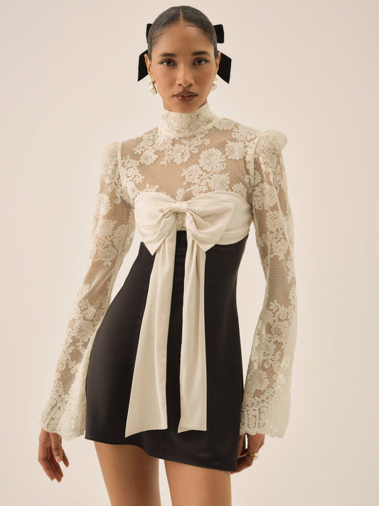 Grace Lace Mini Dress - Cream | For Love and Lemons