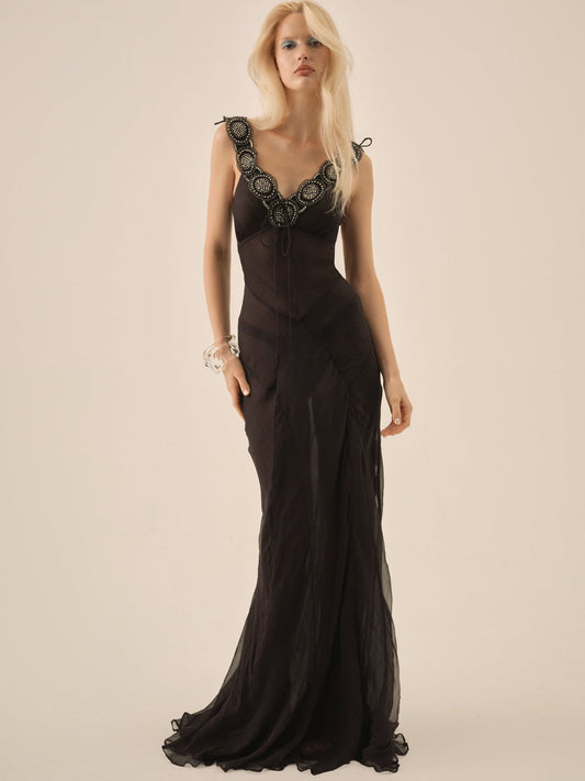 Willa Silk Gown - Black | For Love and Lemons