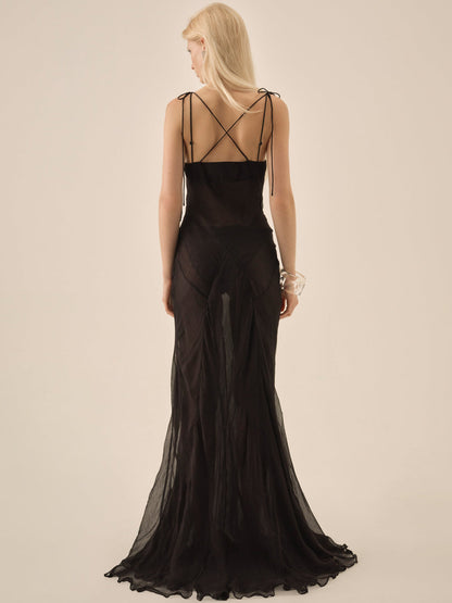 Willa Silk Gown - Black | For Love and Lemons