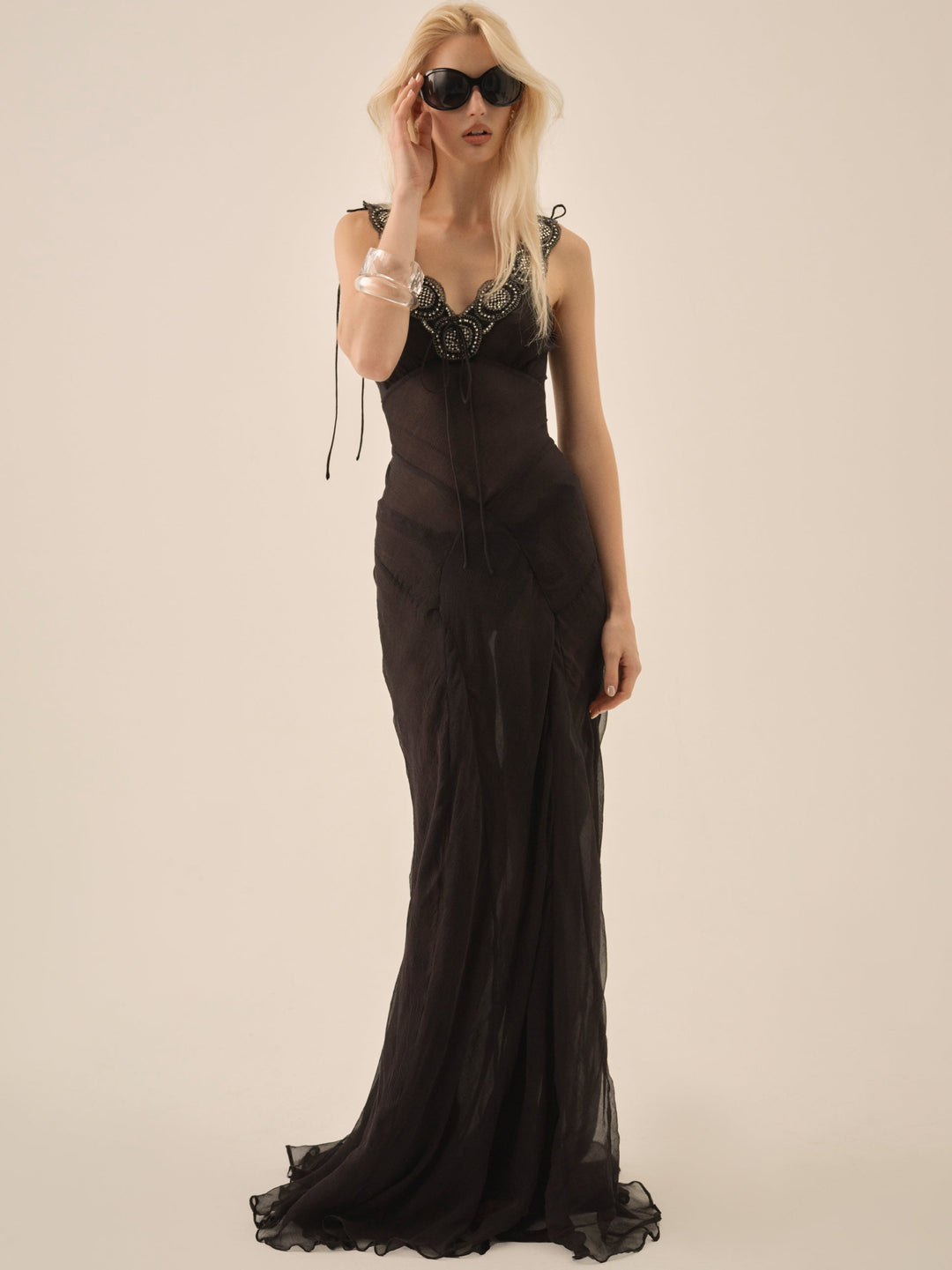 Willa Silk Gown - Black | For Love and Lemons