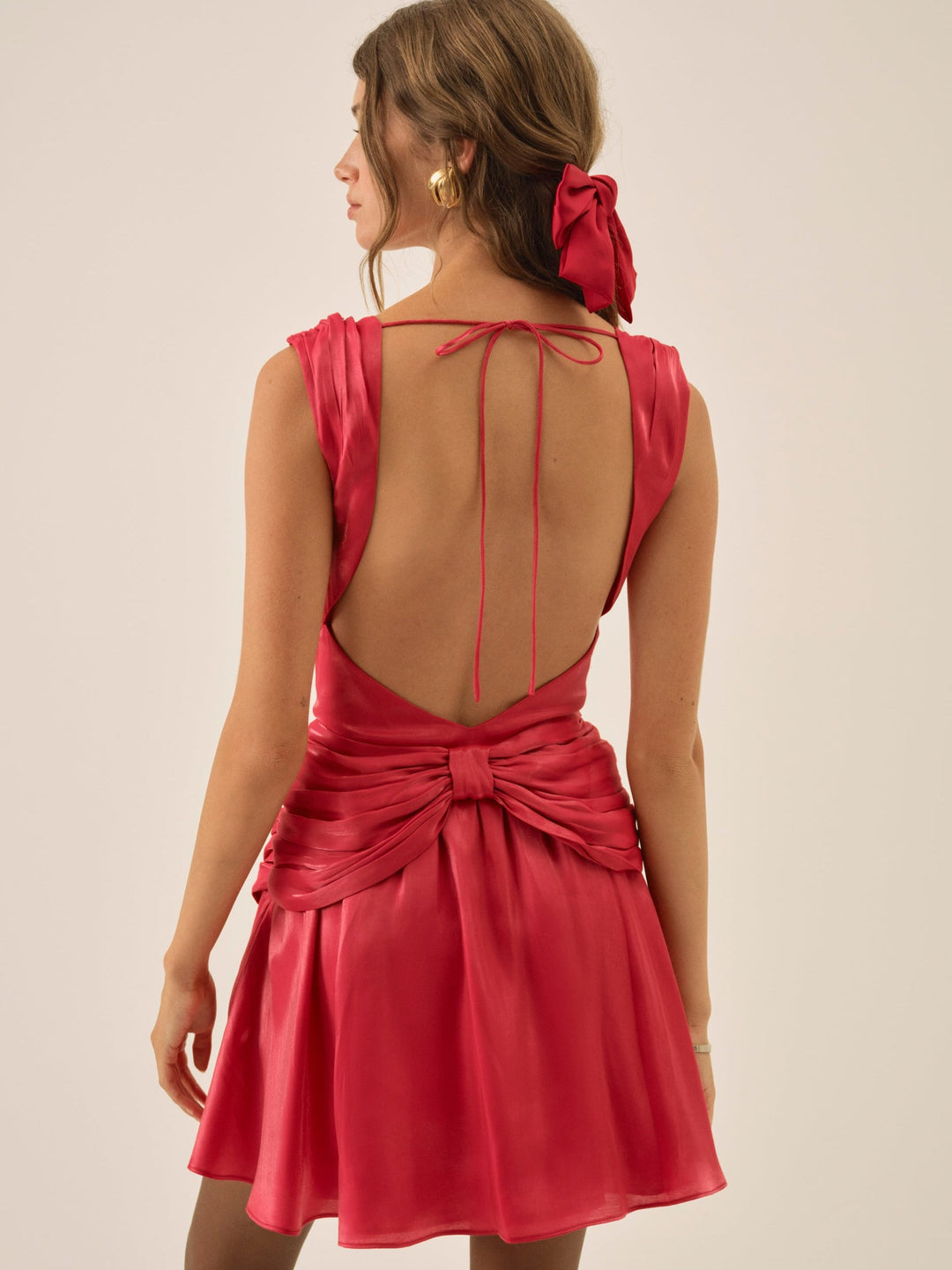 Stephanie Shimmer Mini Dress - Red | For Love and Lemons