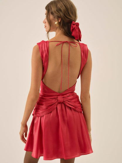 Stephanie Shimmer Mini Dress - Red | For Love and Lemons