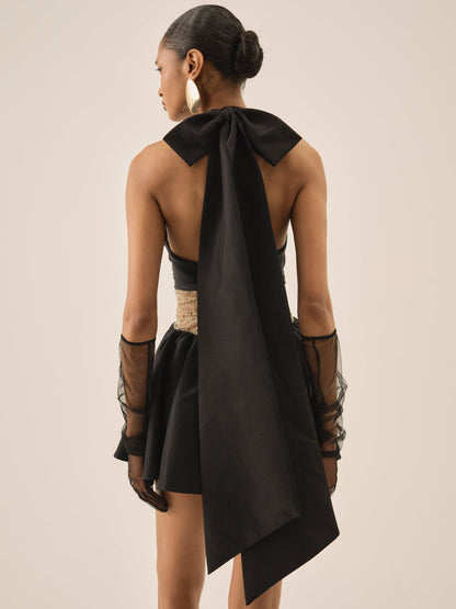 Shimmering Petals Mini Dress - Black | For Love and Lemons