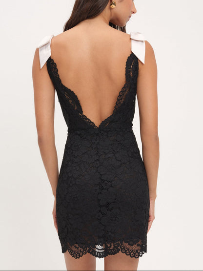 Lakeside Mini Dress - Black | For Love and Lemons