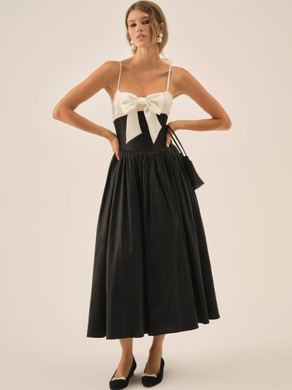 Emalie Taffeta Midi Dress - Black | For Love and Lemons