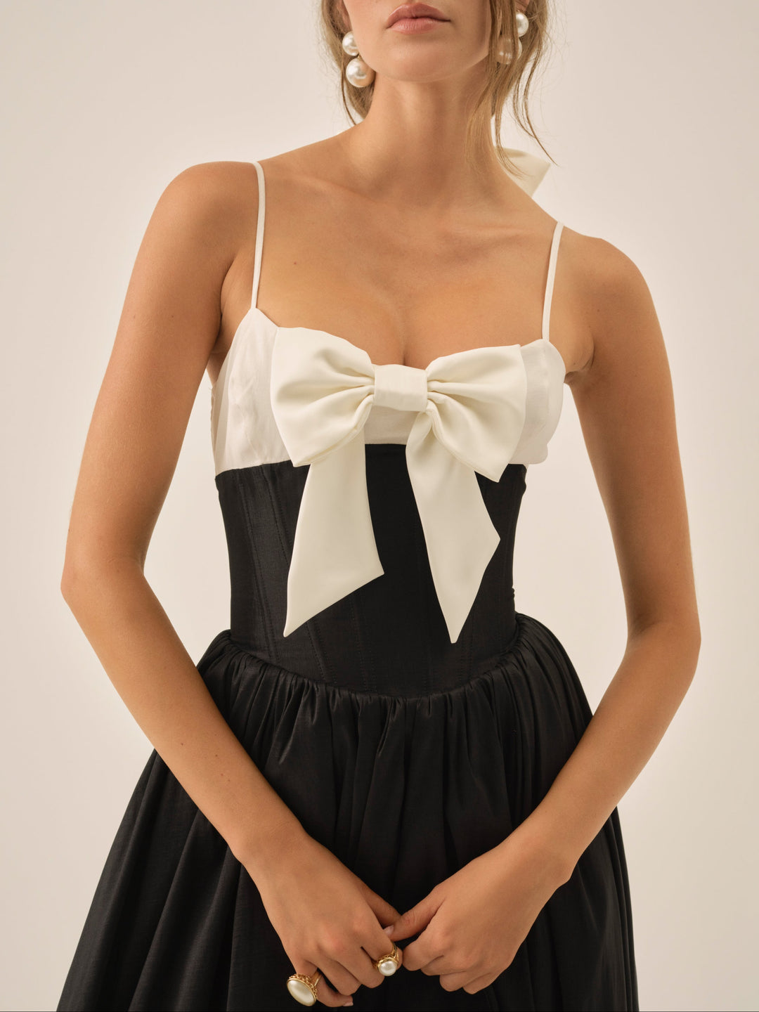 Emalie Taffeta Midi Dress - Black | For Love and Lemons