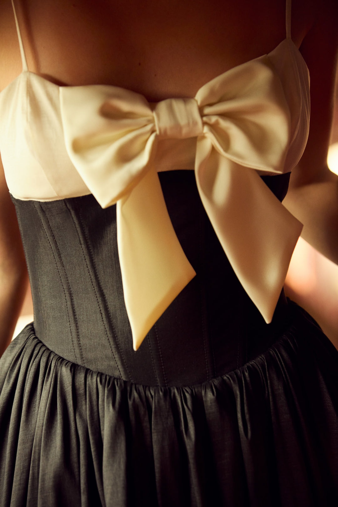 Emalie Taffeta Midi Dress - Black | For Love and Lemons