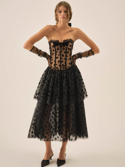 Dionne Midi Dress - Black | For Love and Lemons