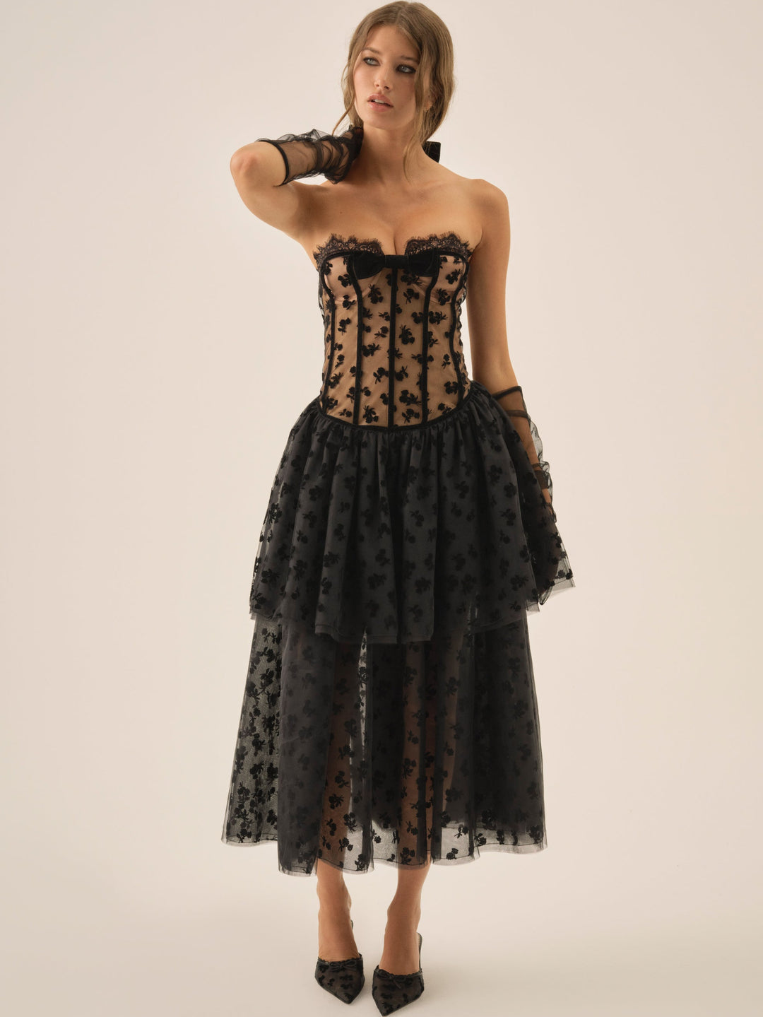 Dionne Midi Dress - Black | For Love and Lemons