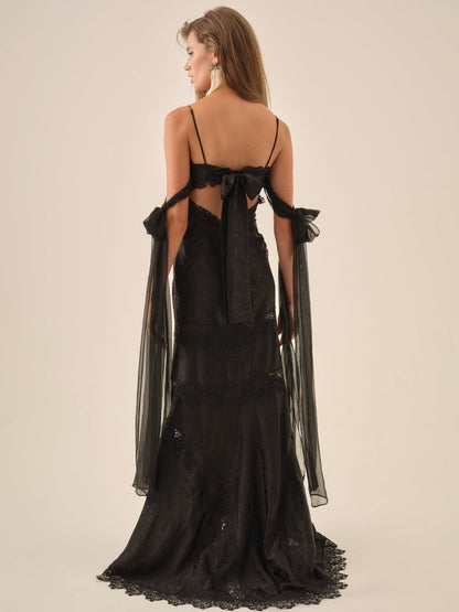 Rita Lace Gown - Black | For Love and Lemons