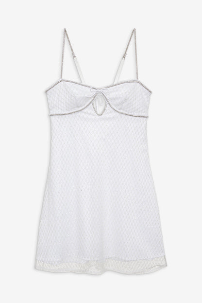 Glitter Slip Dress - White | For Love and Lemons