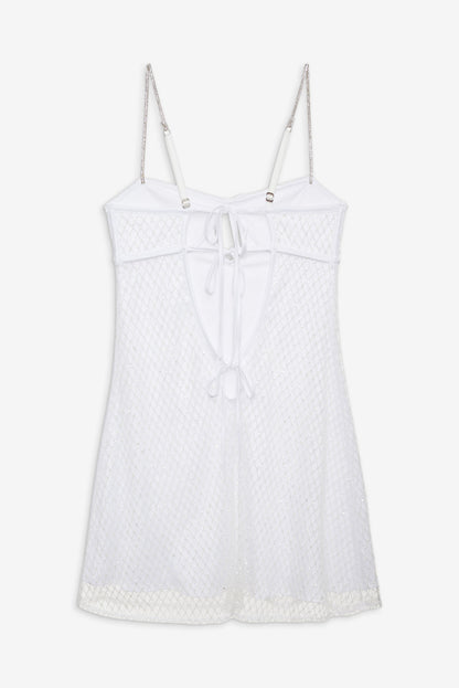 Glitter Slip Dress - White | For Love and Lemons