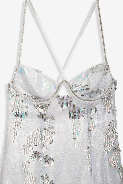 Opal Mini Dress - Silver | For Love and Lemons