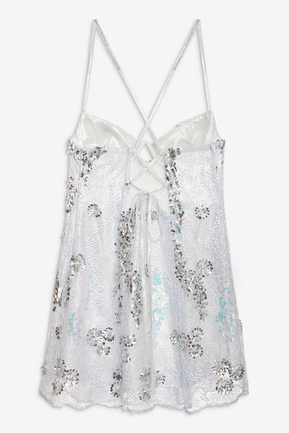 Opal Mini Dress - Silver | For Love and Lemons
