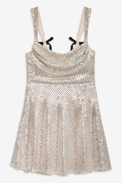 Candice Mini Dress - Silver | For Love and Lemons