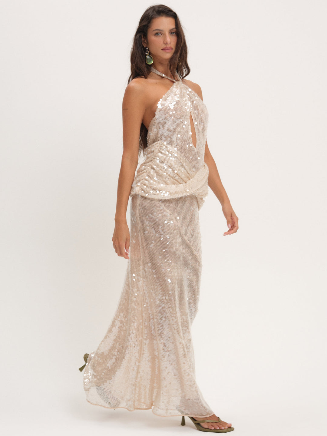 Sydney Sequin Maxi Dress - Nude | For Love and Lemons