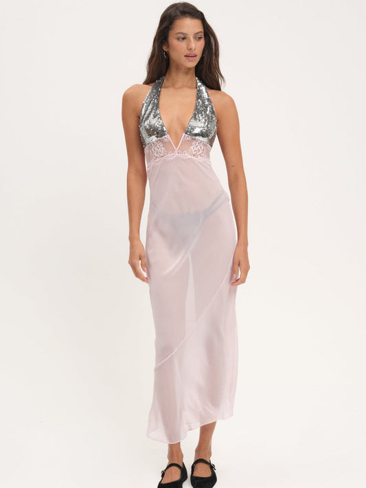Maia Maxi Slip Dress - Pink | For Love and Lemons