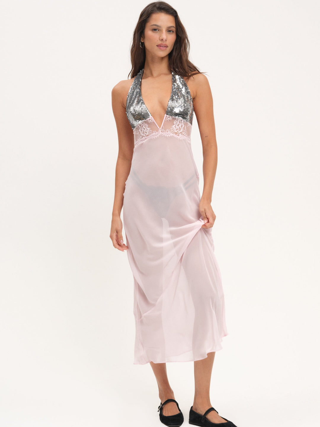 Maia Maxi Slip Dress - Pink | For Love and Lemons