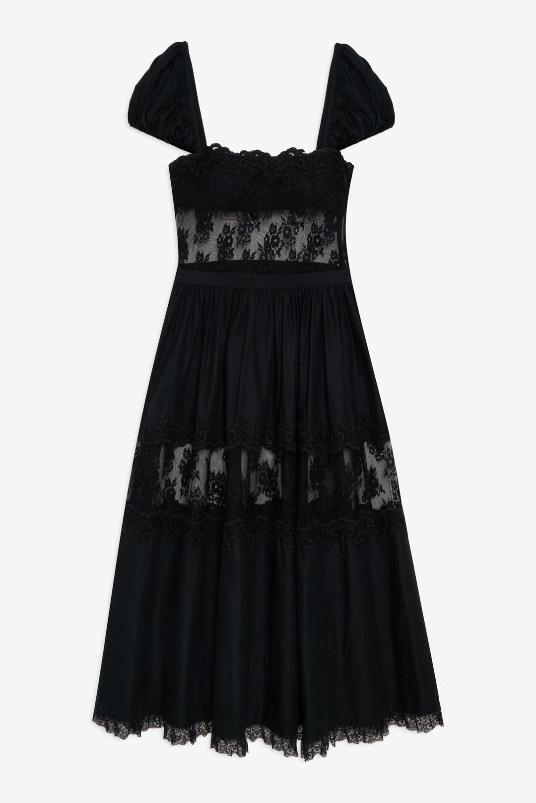 Liya Lace Midi Dress - Black | For Love and Lemons