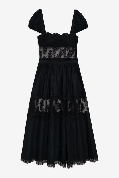 Liya Lace Midi Dress - Black | For Love and Lemons