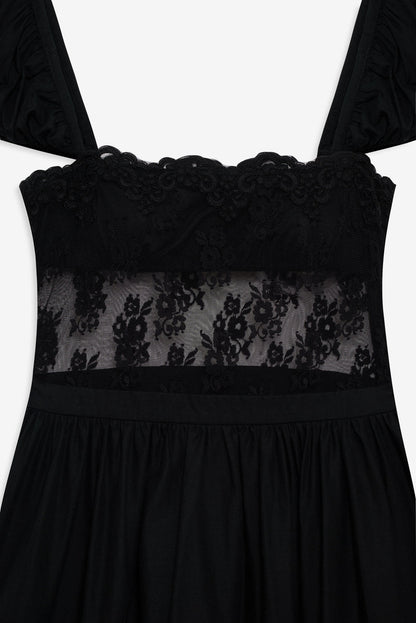 Liya Lace Midi Dress - Black | For Love and Lemons