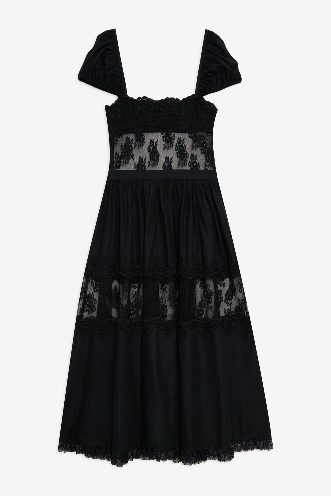 Liya Lace Midi Dress - Black | For Love and Lemons