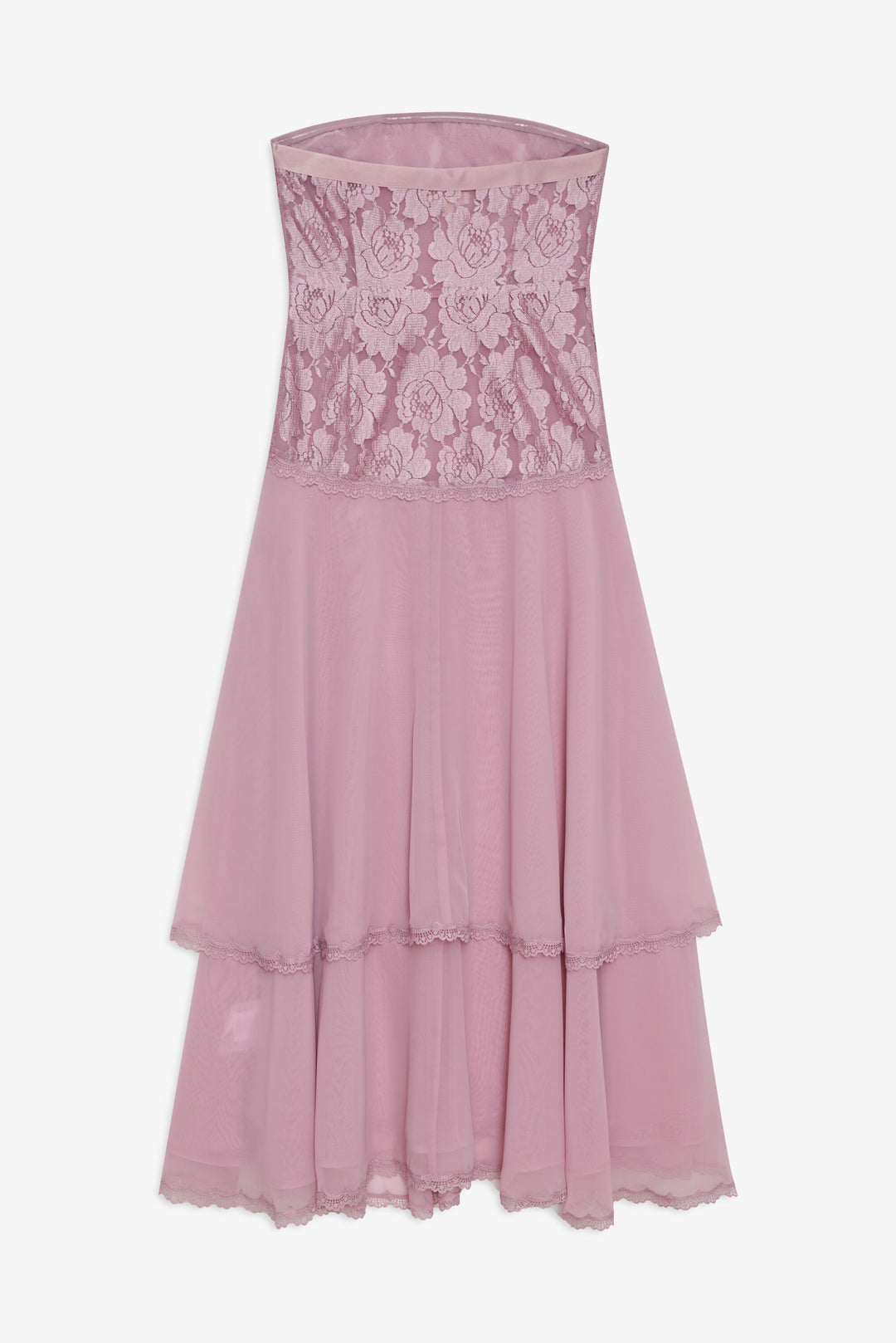 Claudia Rose Lace Strapless Midi Dress - Mulberry | For Love and Lemons