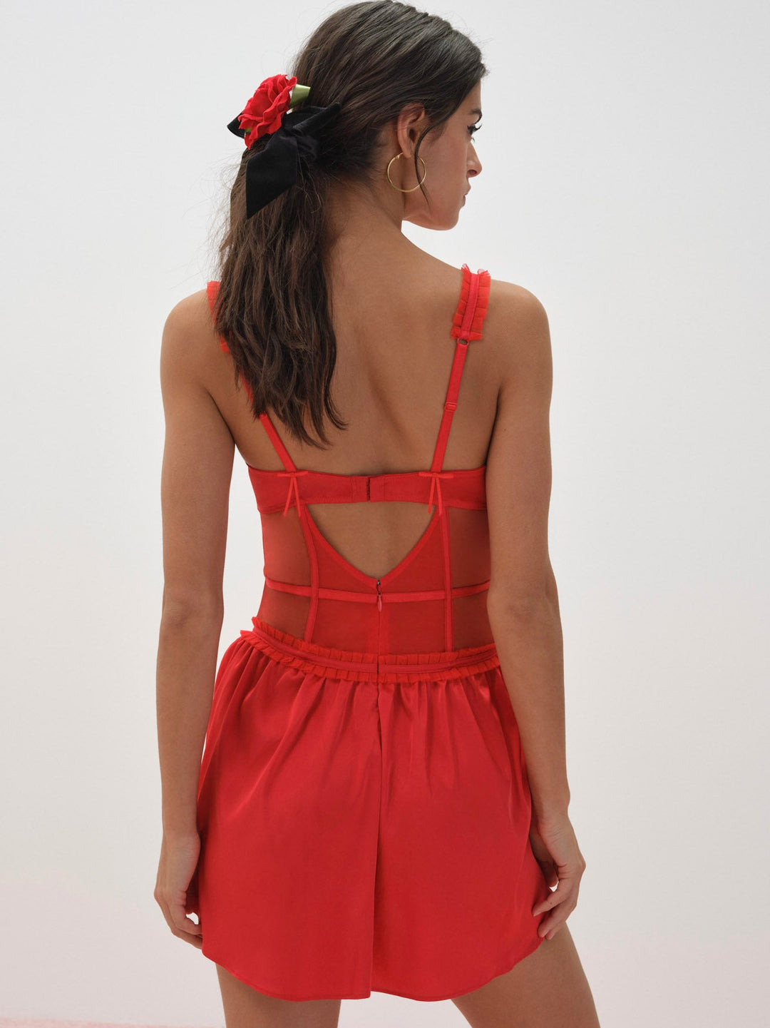 Fiona Lace Slip Dress - Red | For Love and Lemons