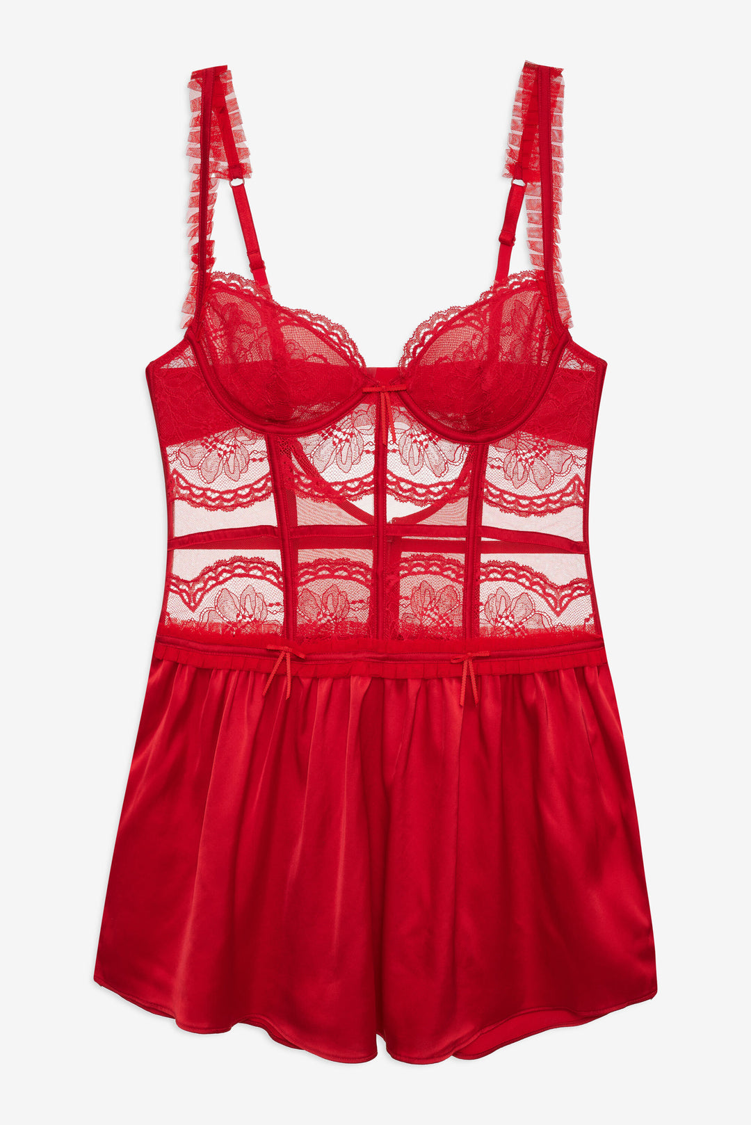 Fiona Lace Slip Dress - Red | For Love and Lemons