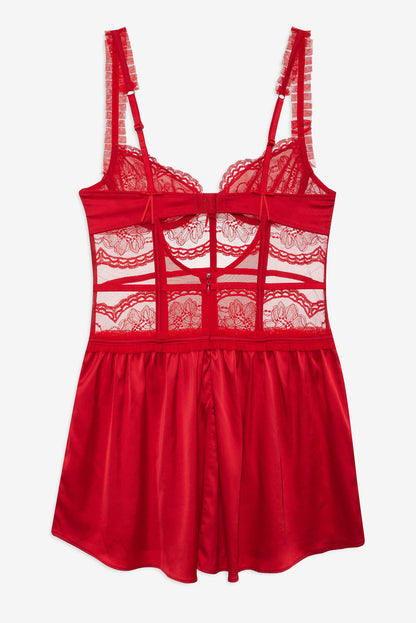 Fiona Lace Slip Dress - Red | For Love and Lemons