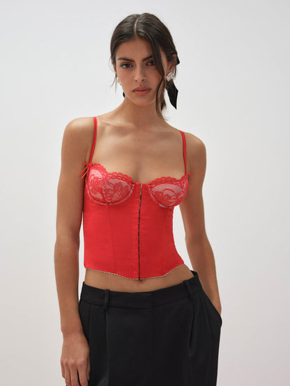 Fiona Lace Bustier - Red | For Love and Lemons