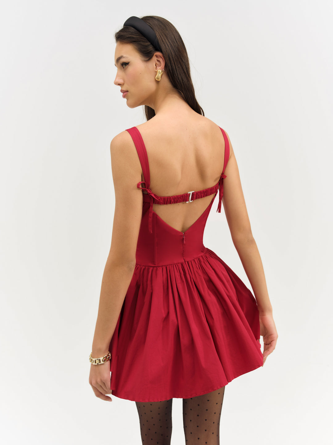 Helena Poplin Bustier Mini Dress - Red | For Love and Lemons