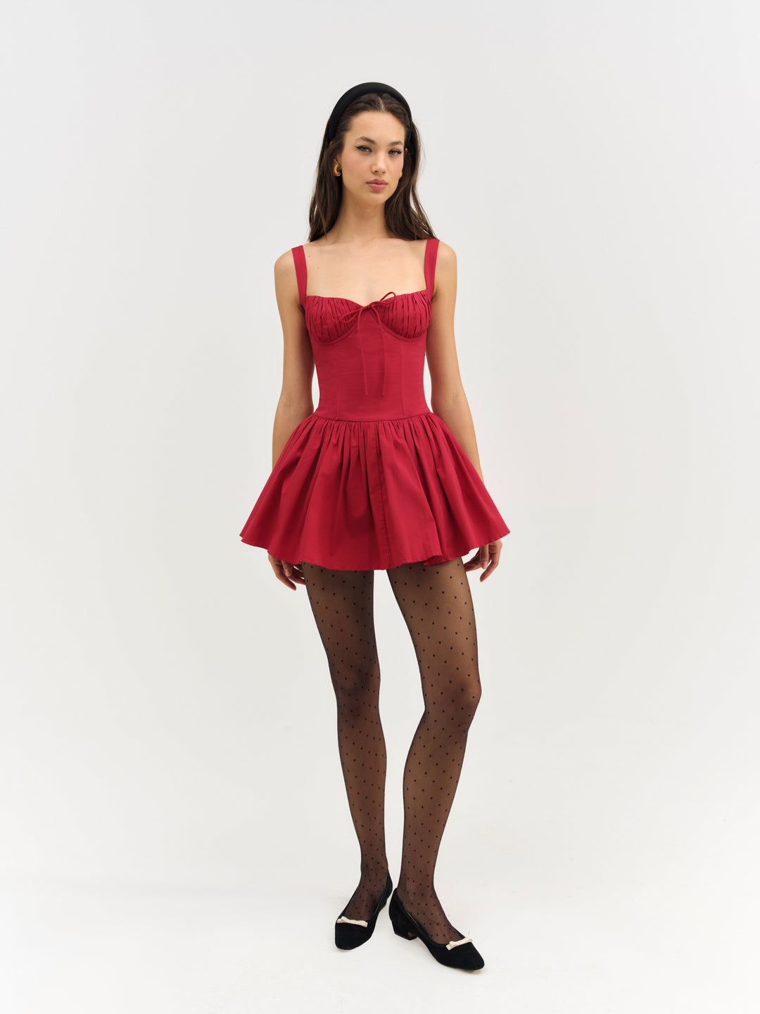 Helena Poplin Bustier Mini Dress - Red | For Love and Lemons
